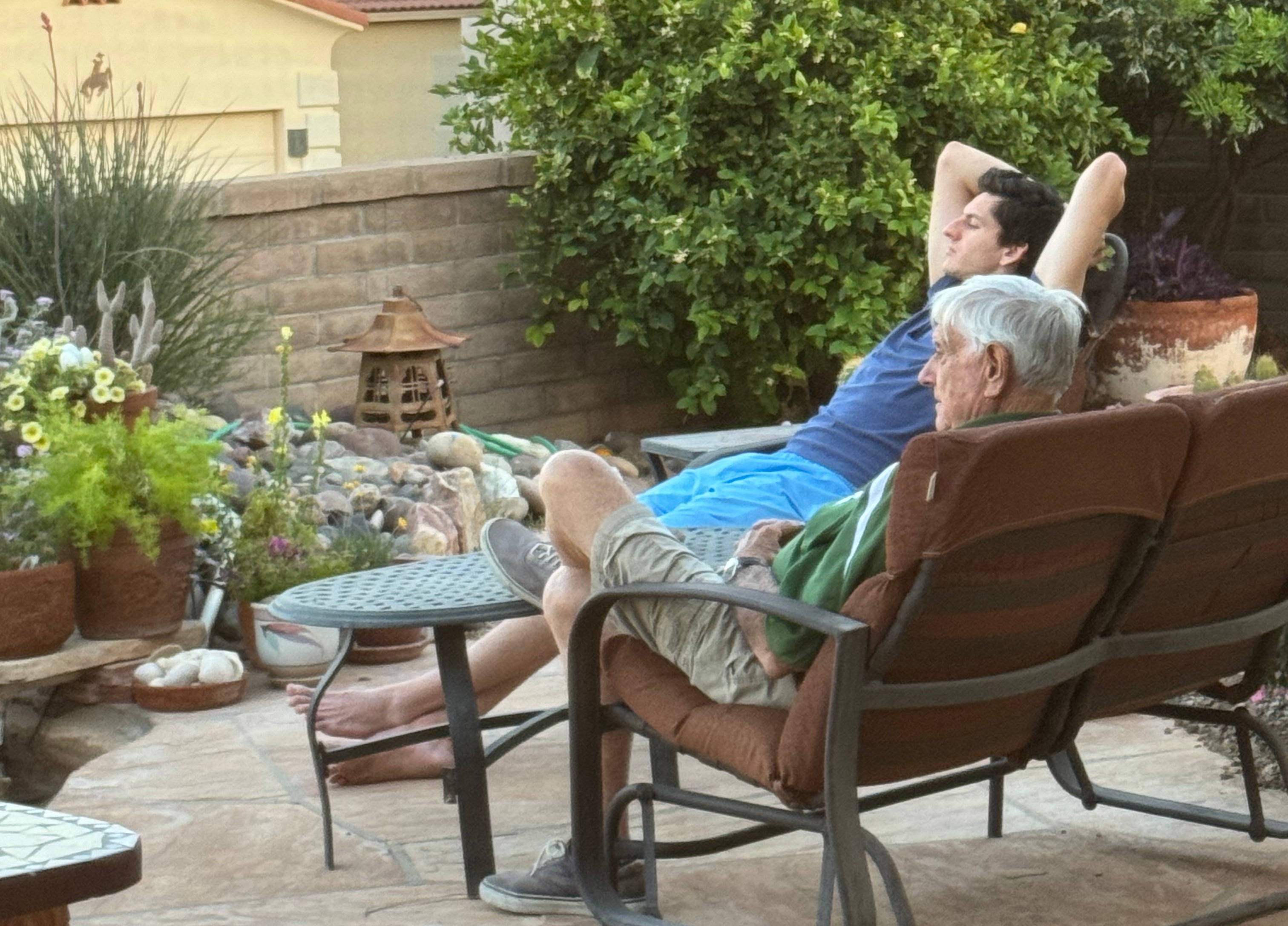 Nick and his grandpa watching a sunset